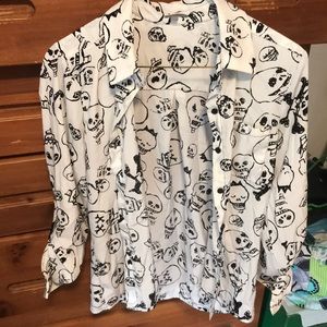 Charlotte Russe button down Skull shirt
